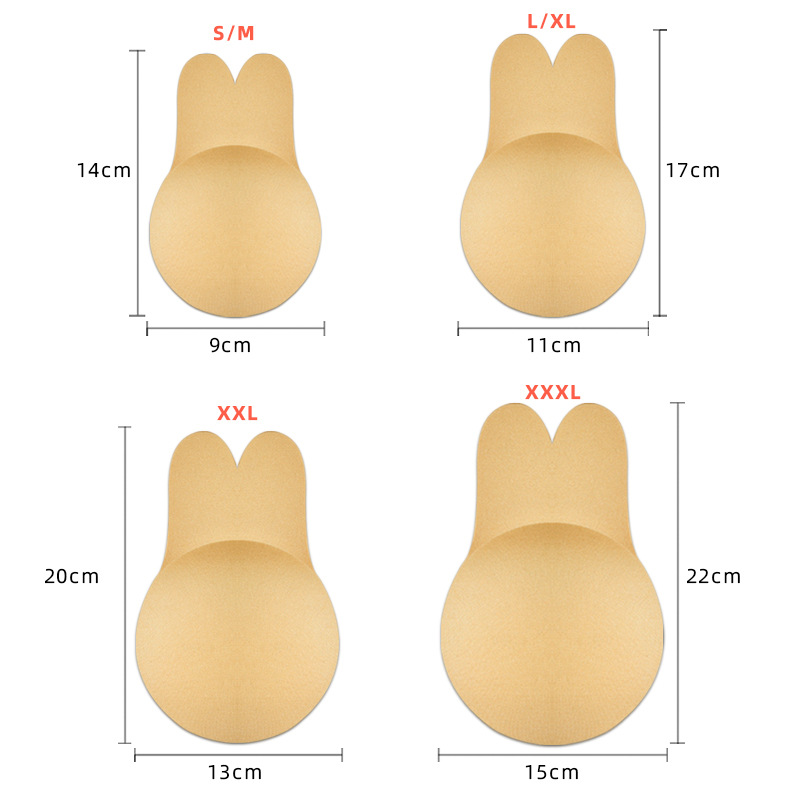 Cross-border rabbit ear support sagging breathable silicone breast patch invisible lifting rabbit cat ear breast patch thin