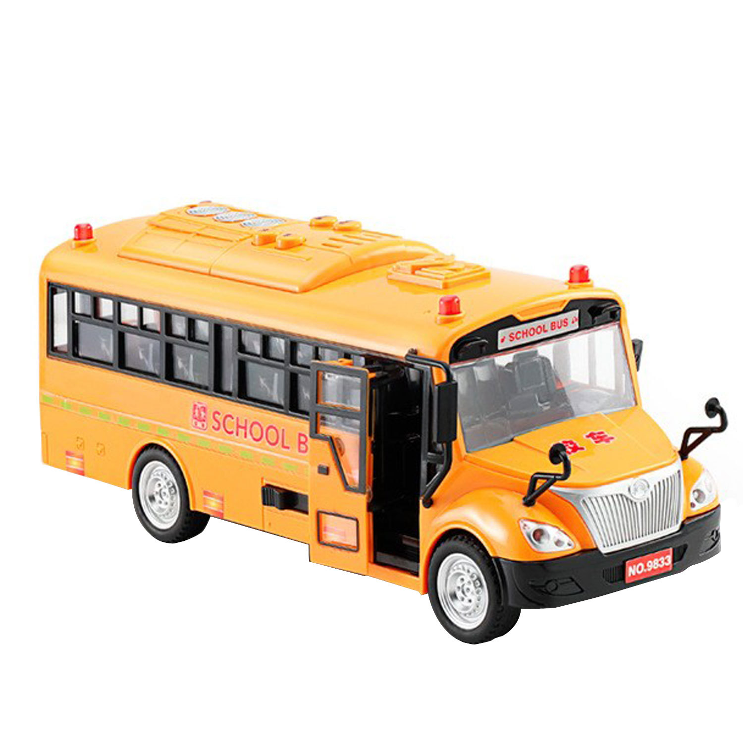 Baolexing 9833 School Bus Children's Model Inertia School Bus Toy Lighting Concert Storytelling Wholesale