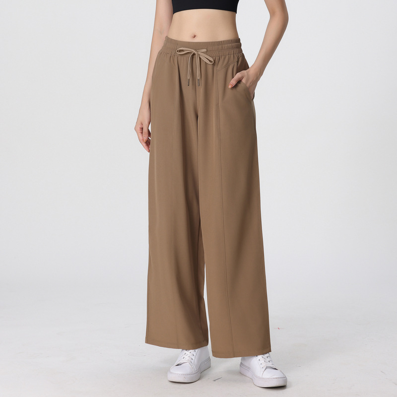 Spring and Autumn yoga pants outer wear loose yoga clothes casual wide-leg pants high waist sports fitness straight pants women's trousers