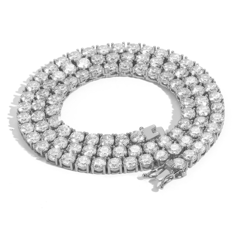欧米のネックレス男性ヒップホップテニスチェーン3mm 4mm 5mm単列ジルコンネックレスtennis chainクロスボーダー|undefined