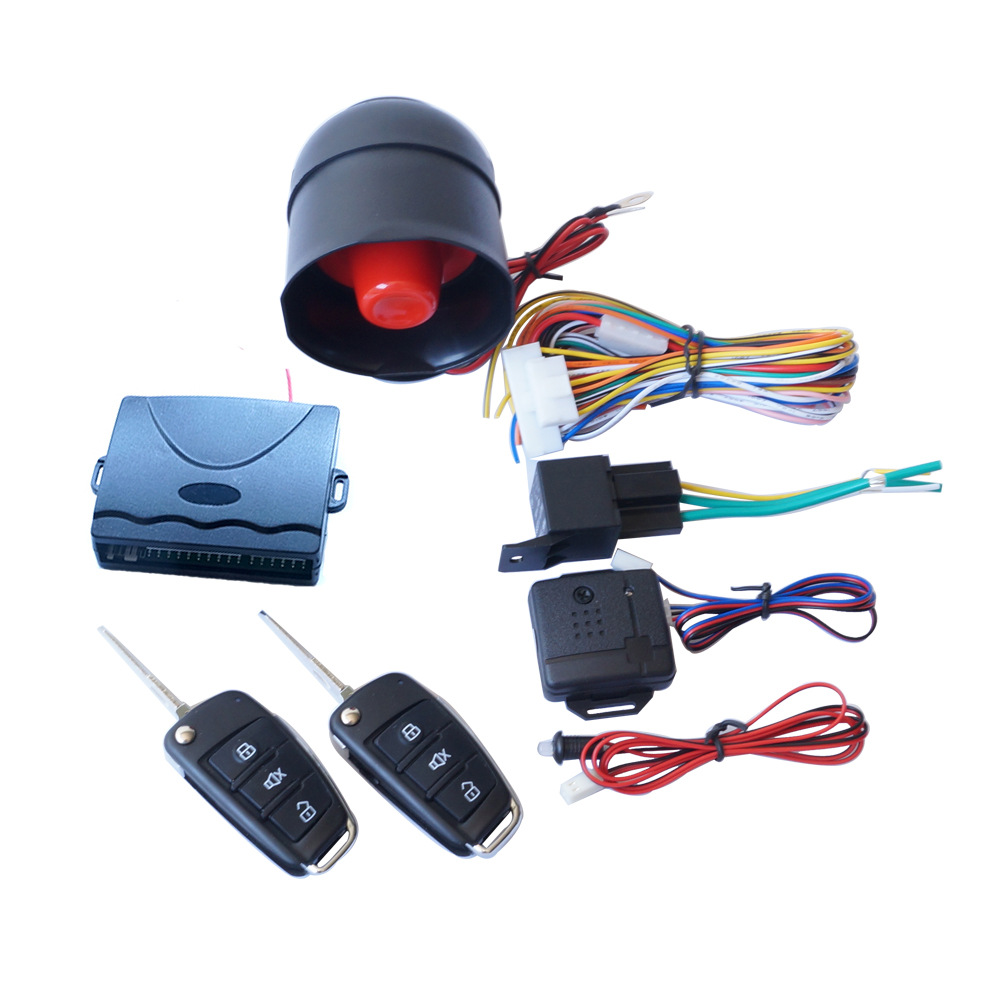 Factory wholesale foreign trade export car anti-theft device 12V vehicle alarm system with bullet key remote control
