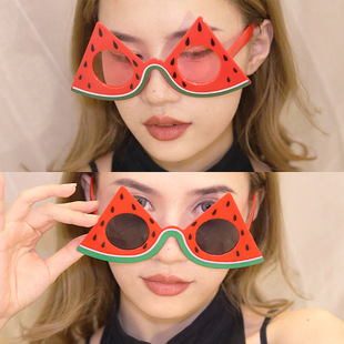 Cute Summer Fruit Watermelon Glasses Funny Picnic Beach Girlfriend Party Styling Party Decorative Sunglasses