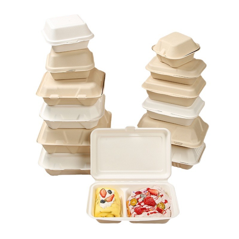 Degradable pulp DIY hamburger box lunch box cake pastry box small cake packing box dessert box packaging box