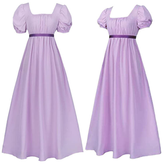 New Bridgeton Cos Retro Regency Dress High Waist Dance Dress Victorian Tea Dress