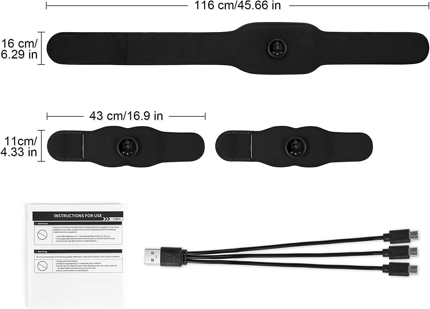 Cross-border US Amazon New Three-piece EMS Abdominal Belt FDA Massage Cloth Belt Abdominal Abdominal Equipment