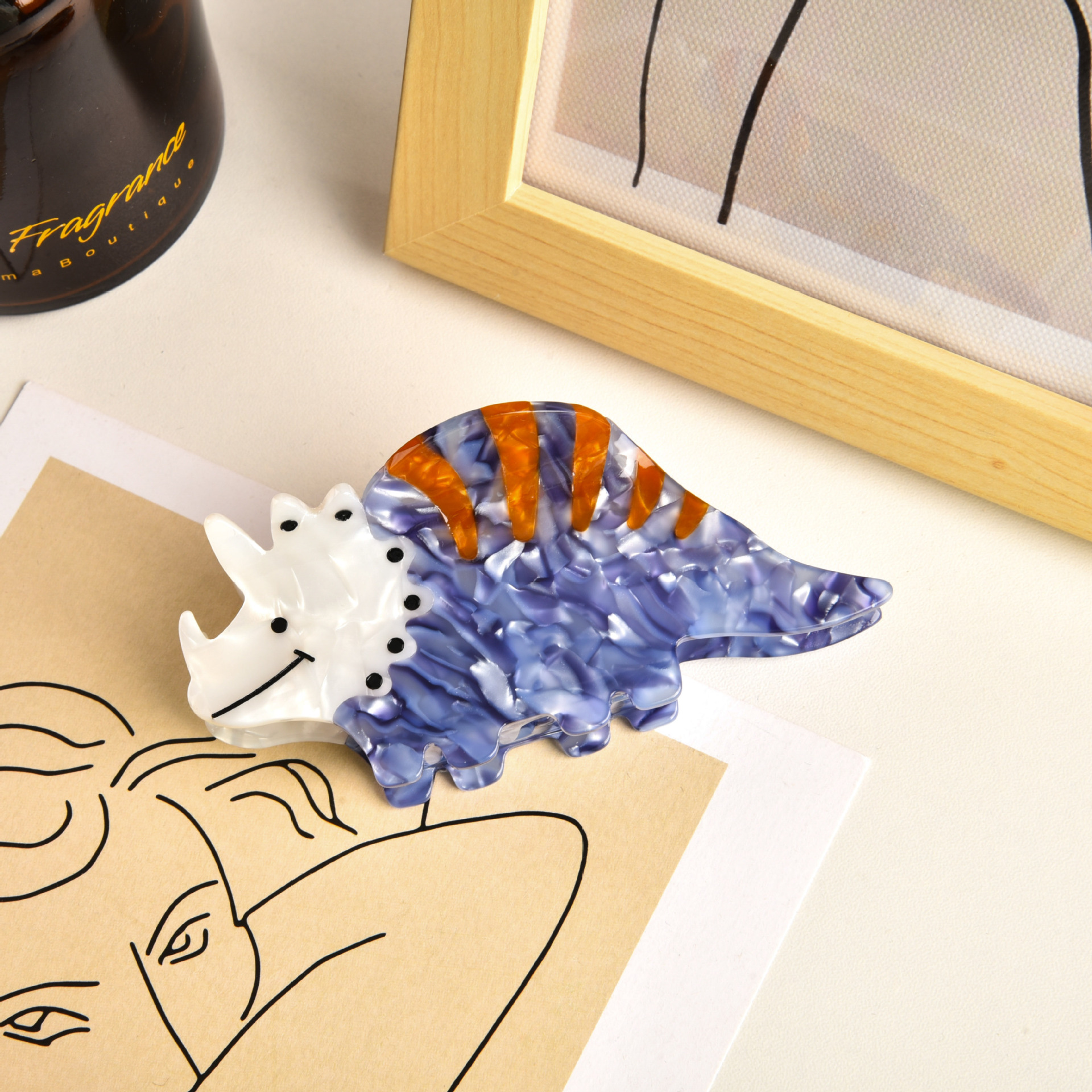 Accessori per capelli YHJ 2024 Nuovo fermaglio per capelli a forma di dinosauro con animali dei cartoni animati, in acetato, con arricciatura posteriore, con squalo_voghion.com