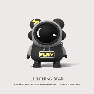 Solid Color Lightning spaceman airpods3 generation for Apple 1/2 generation thickened drop-resistant silicone material