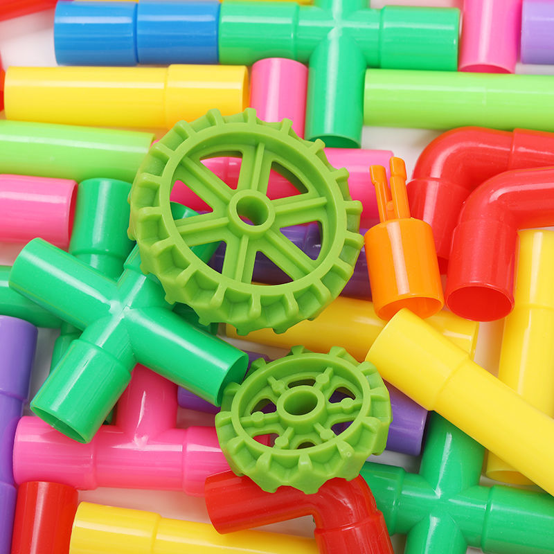 Pipe Building Blocks Assembled Children's Water Pipe Type Benefiting Intelligence Development Girls Boys Kindergarten Plastic Assembled Toys
