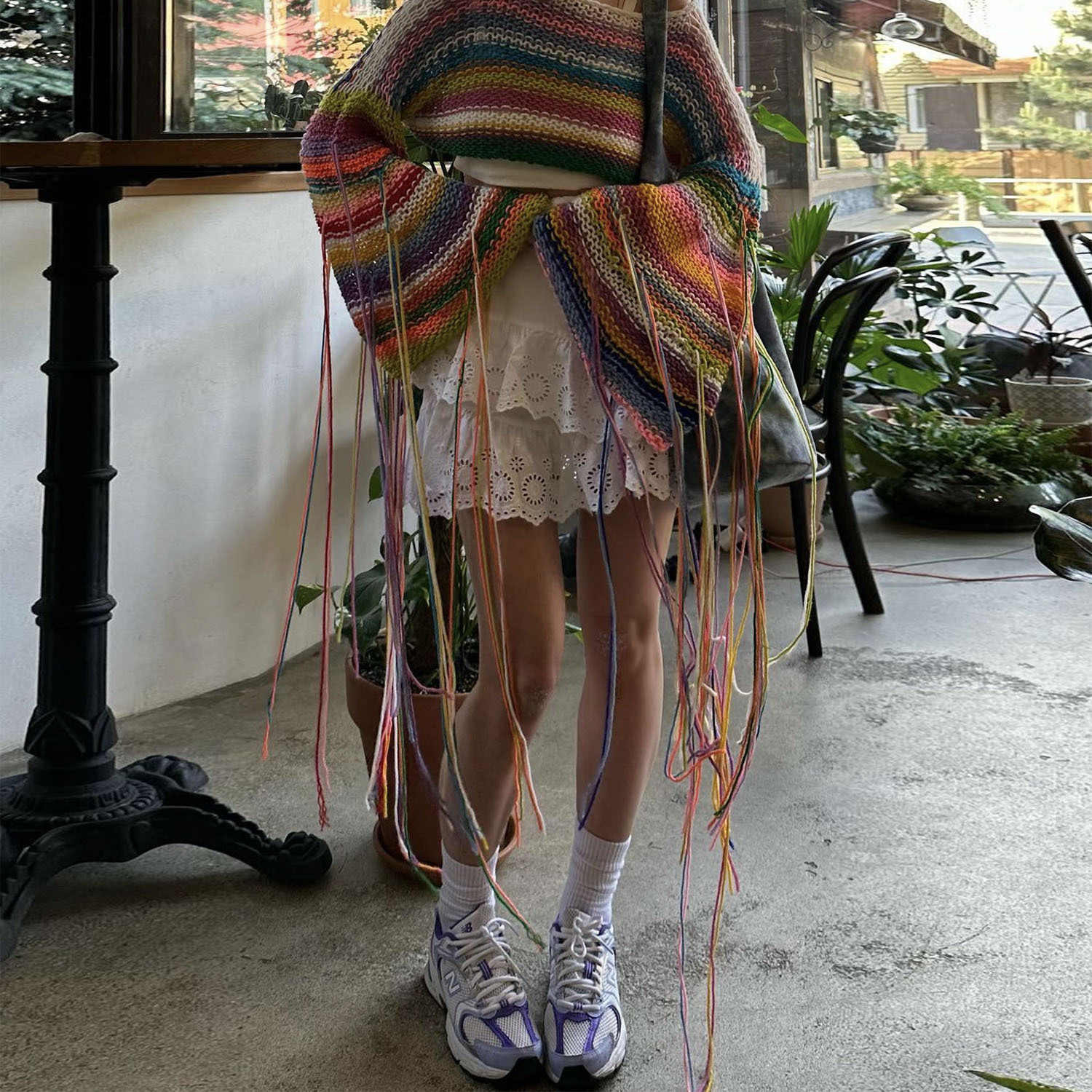 2023 autumn and winter cross-border Amazon AliExpress independent station popular women's rainbow tassel holiday style loose sweater