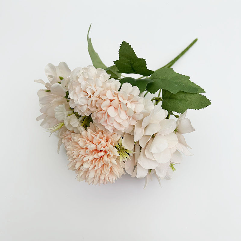 5 fork small flower simulation bouquet artificial Juanhua home hotel decoration flowers_voghion.com