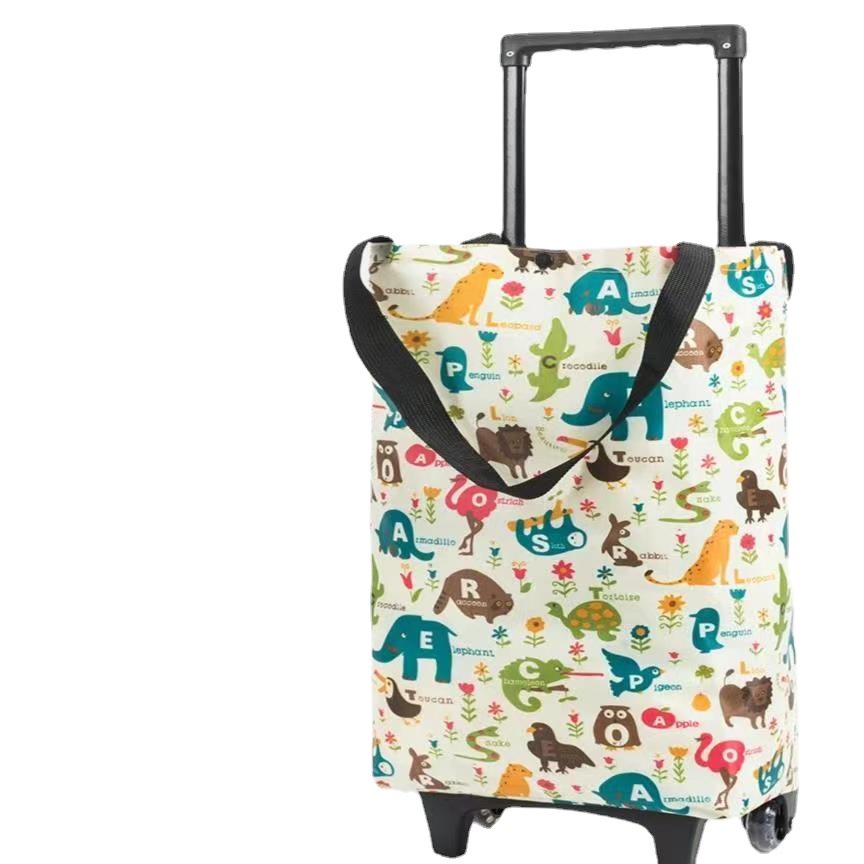 Retractable Trolley Shopping Cart Shopping Small Trolley Supermarket Lightweight Trolley Bag Folding Wheels Handbag Trolley