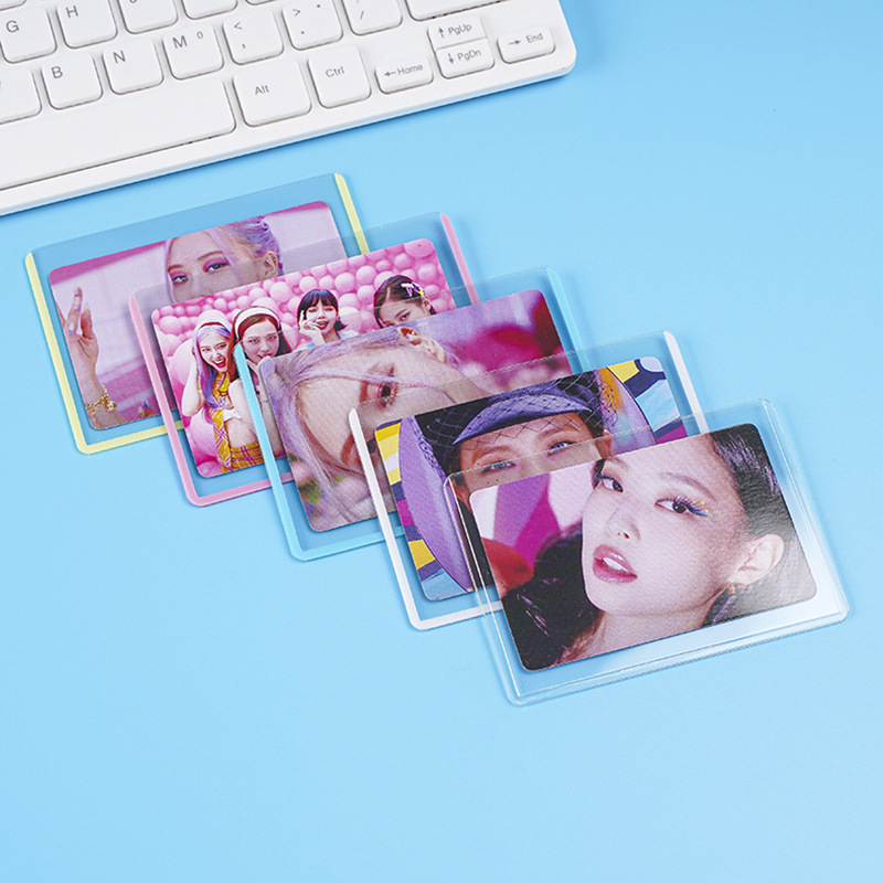 Huangting wholesale 35PT card holder small card hard card cover film b8 transparent PVC goo card one-piece edge card cover card film plastic