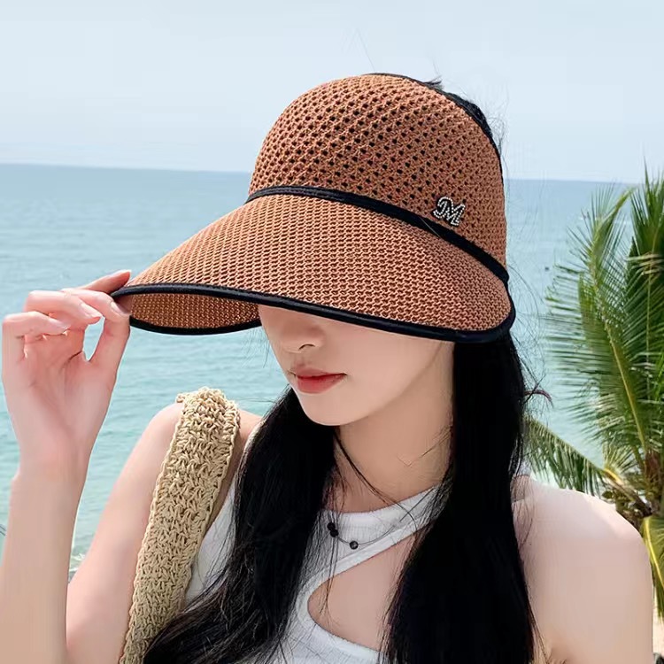 Summer Middle-aged and Elderly People's Hat All-match Mother's Sun Hat Face-covering Sunscreen Breathable Thin Large Eave Empty Sun Hat