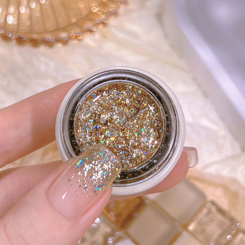 Flash nail glue broken diamond color glue bright colorful sequins nail glue waterproof 2023 new nail salon special