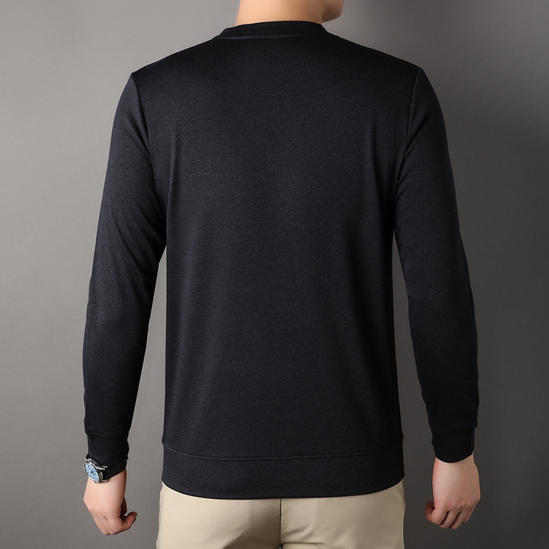 2023 Spring and Autumn new men's long-sleeved T-shirt fashion trendy casual round neck sweater men's bottoming shirt trendy