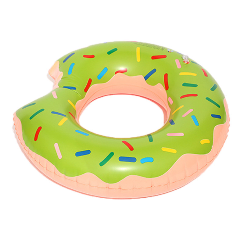 Cross-border new European and American children thickened pvc donut swimming ring large inflatable Brown donut wholesale