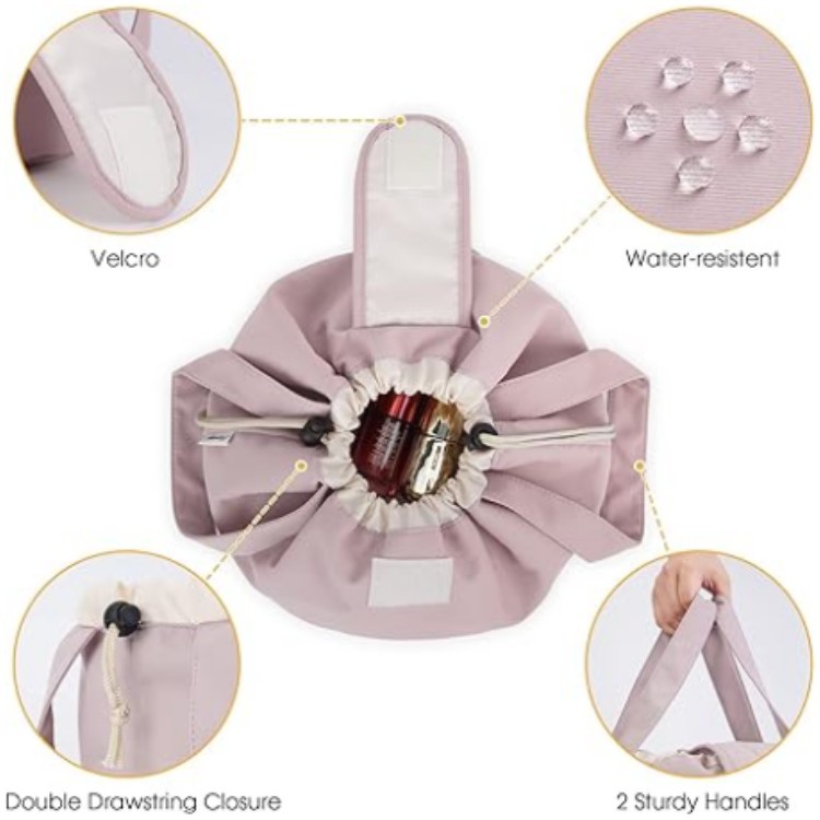 In stock new large capacity portable drawstring cosmetic bag storage bag travel wash bag fashion makeup brush storage
