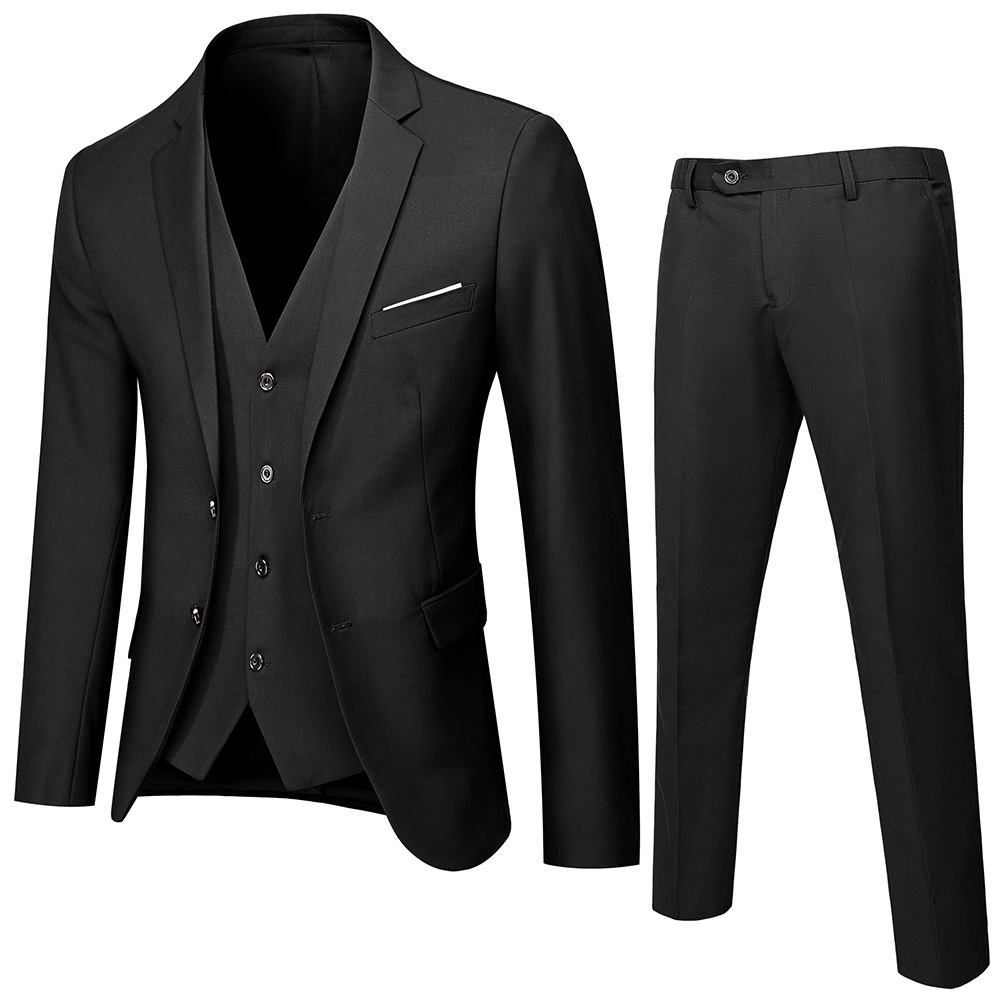 Suit suit men's three-piece business casual suit professional formal dress bridesmaid suit bridegroom wedding dress summer