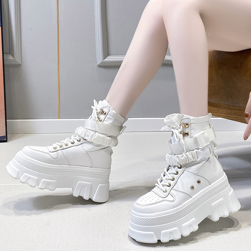 British Style Martin Boots Women's Autumn 2021 New Thick-soled Heightened Ankle Boots Handsome Motorcycle Boots ins Trendy Cool Ankle Boots