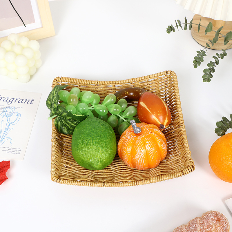 Rattan-like woven basket fried snack basket snack basket dried fruit candy vegetable plastic exquisite basket KTV fruit plate