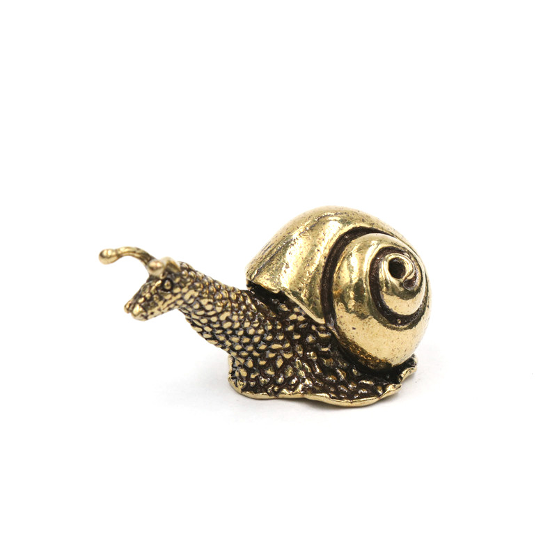 Pure Copper Solid Snail Small Ornaments Tea Ceremony Tea Pet Creative Snail Pen Holder Crafts Antique Handle Wholesale