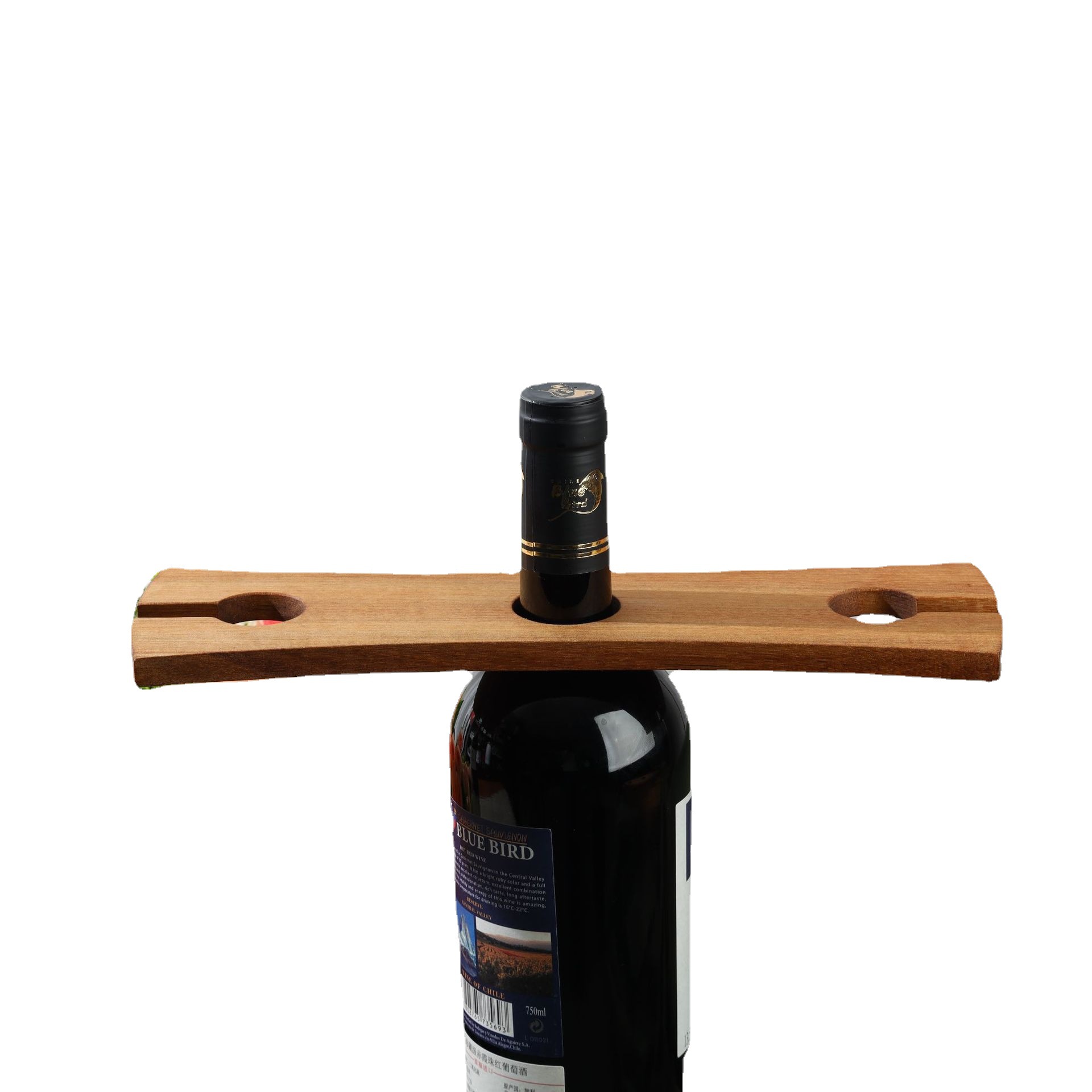 Amazon Hot Selling Red Wine Rack Red Wine Holder Bottle Wooden Shelf Ornaments Cup Holder Modern Simple Red Wine Wooden Bracket