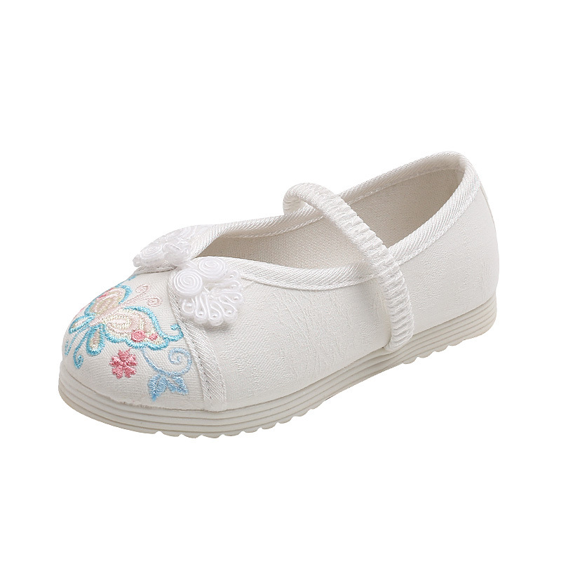 Hanfu shoes Children's ancient style embroidered shoes girls' Chinese style ancient costume shoes baby old Beijing cloth shoes factory direct sales