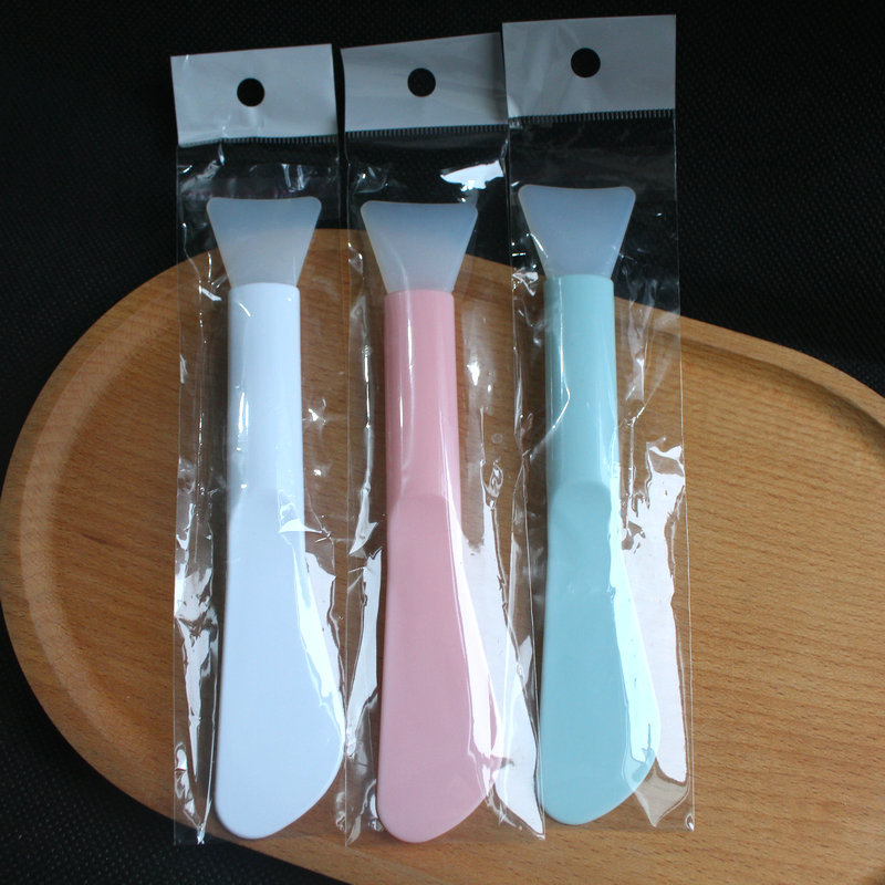 Makeup Mask Tool Double Head Silicone Brush Plate Scraper Mask Stick Mask Brush Soft Head Stirring Daubing Facial Scraper