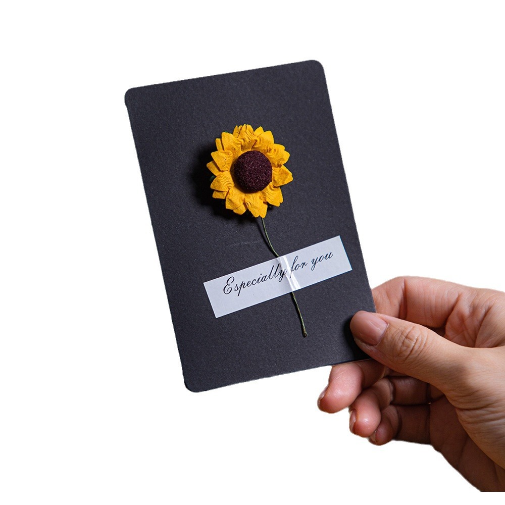 Creative dried flower greeting card birthday gift card Thanksgiving mother blessing Valentine's Day Mother's Day small card wholesale