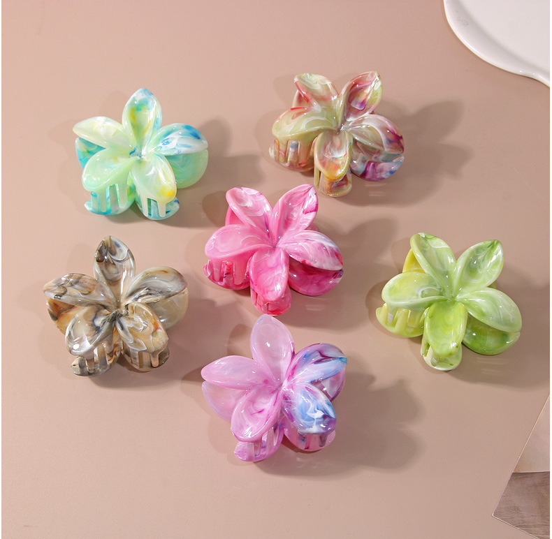 Marble Crown Cross-border Flower Clip Fashion Two-color European and American Petal Shark Clip_voghion.com