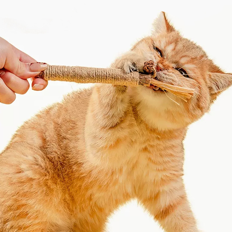 Hemp Rope Polygonum Capsules Catnip Ball Cat Tease Stick Self-relief Bite-resistant Molar Kitten Kitten Toy Supplies