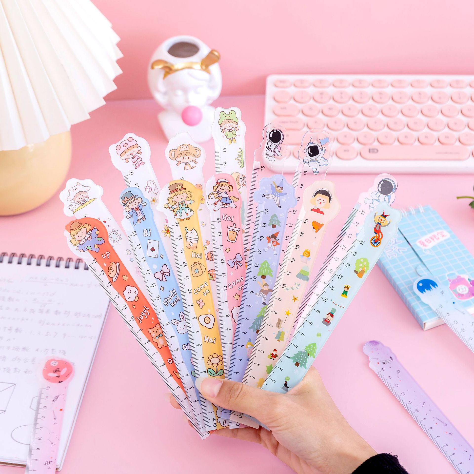 Korean version of small fresh cartoon cute student drawing ruler 15cm final prize 61 gift Christmas gift