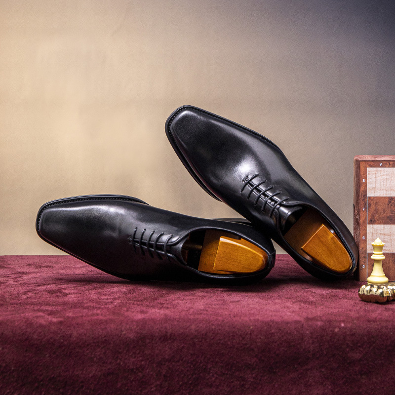 [48 hours delivery] leather shoes men's Brock business dress wholesale casual leather handmade small square head