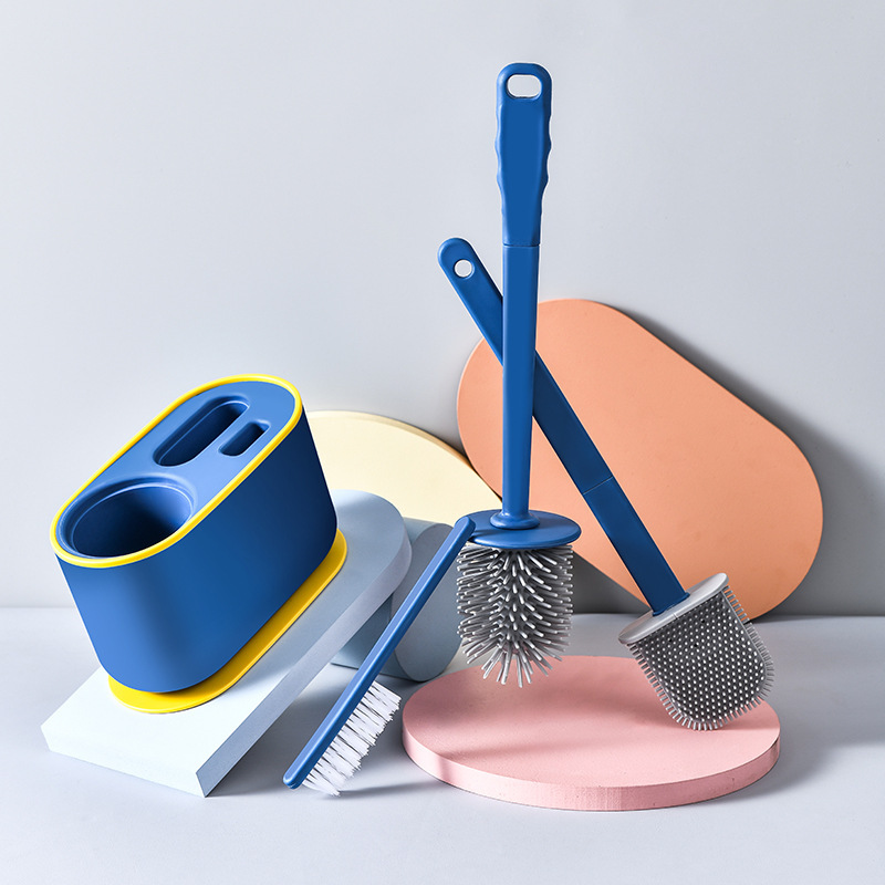 三合一の長い柄の便器のブラシセットは死角がありません。|undefined
