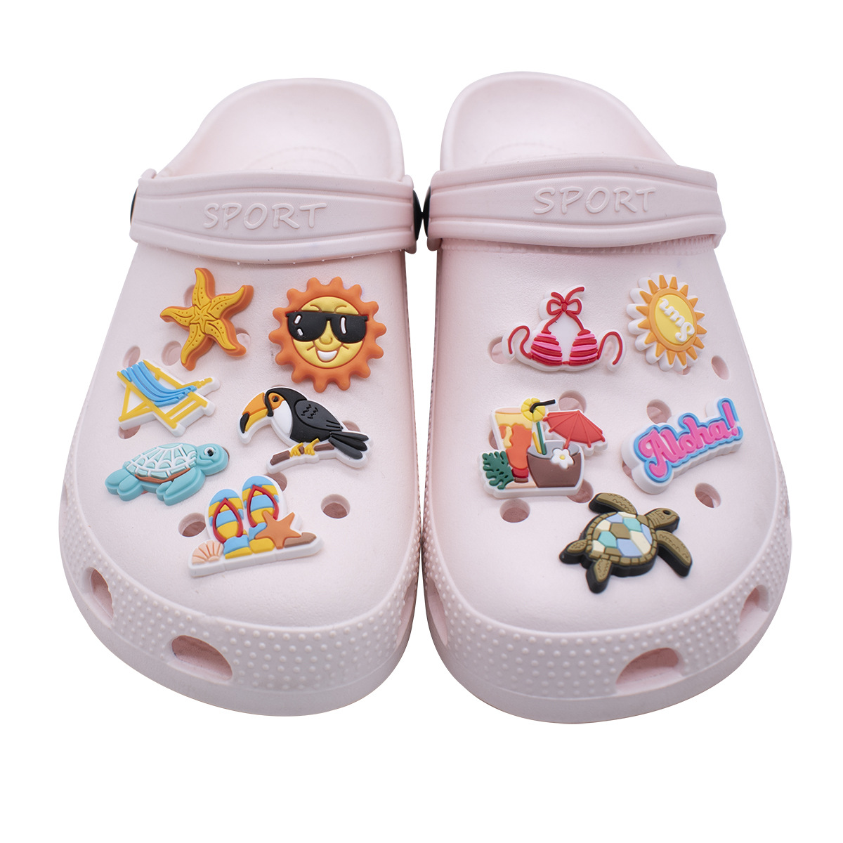 Summer party series shoes flower hole shoes DIY accessories pvc soft plastic drop plastic decorative buckle detachable shoe buckle wholesale
