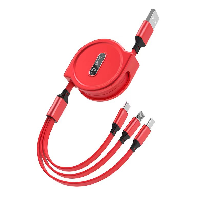One-to-three telescopic data line 3A charging line three-in-one gift bank insurance real estate to push advertising.