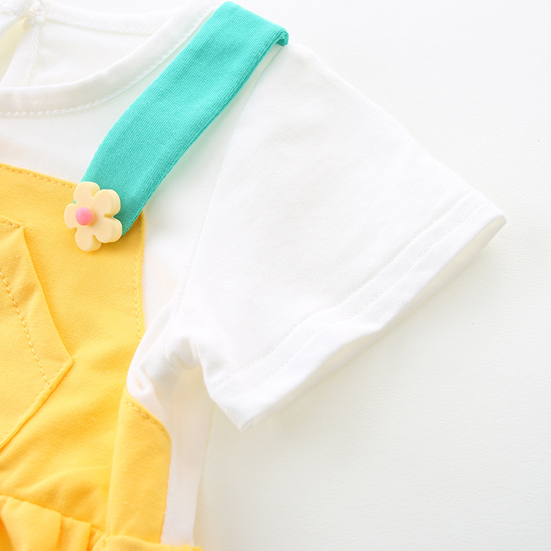 2025 Summer Newborn Baby Thin Body Clothes Baby Super Cute 3113 Short-sleeved Triangle Bag Fat Clothes Girls' Hare Clothes