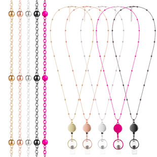 Ball bead chain clause Metal Metal easy pull buckle lanyard necklace lanyard badge sweater necklace