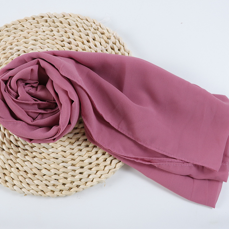 132 color in stock plain pearl chiffon scarf scarf Malaysia ladies basic 70*180 headscarf