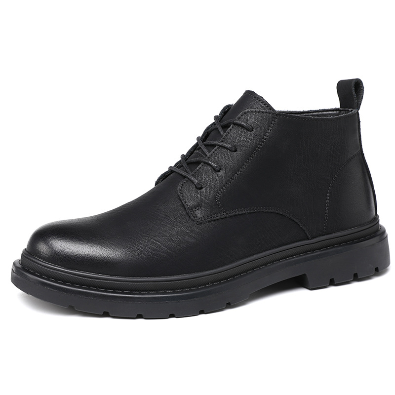 Martin boots men's high-top British style men's shoes 2023 Winter new mid-top fleece-lined warm cotton-padded shoes workwear boots men