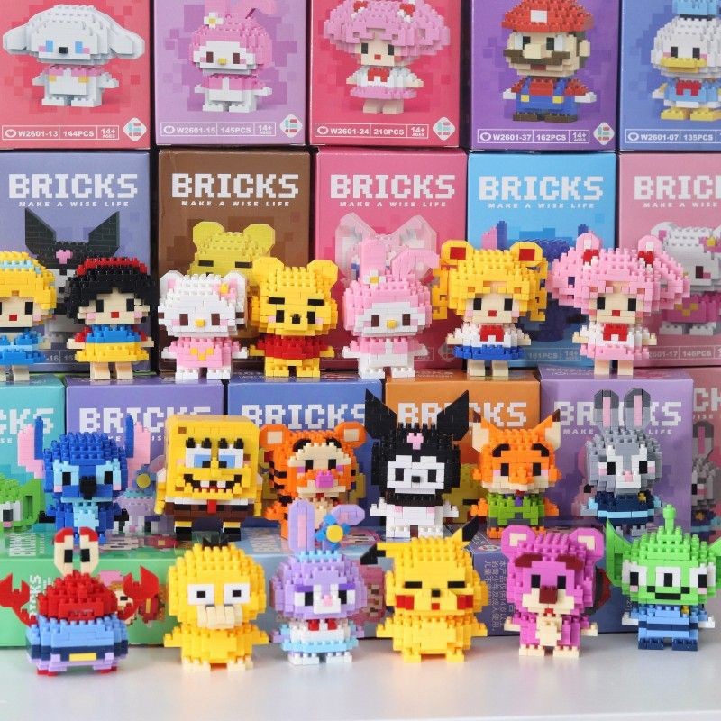 60 micro-particle three-dimensional diamond particle building blocks Cartoon Doll cartoon modeling educational assembling toys