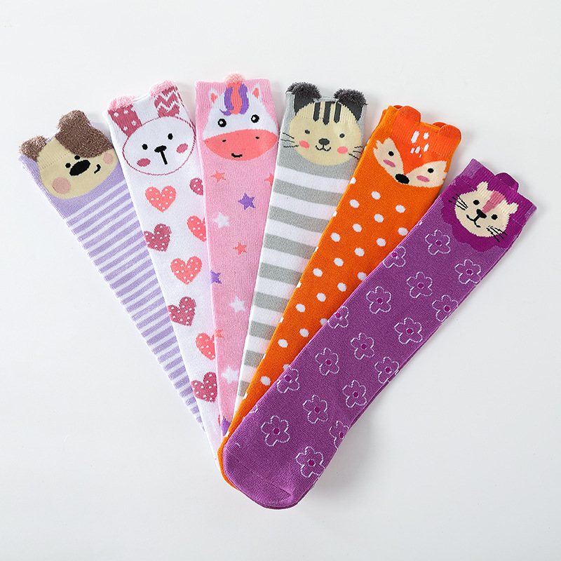 Cross-border Source manufacturers girls stockings animal striped children stockings Fox knee calf stockings