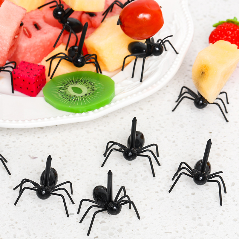Cross-border Hot Ant Moving Fruit Fork Creative Snack Fork Plastic Ant Party Fruit Cake Fork 12 Pack