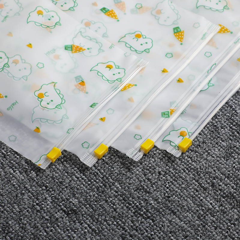 Clothing zipper bag clothes packaging bag PE plastic sealed bag waterproof moisture-proof bag cartoon toddler sorting bag
