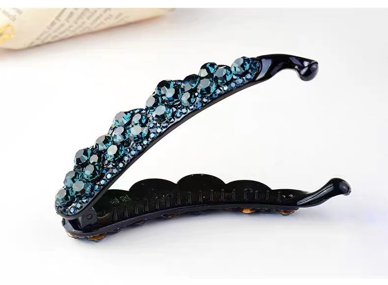 Korean Banana Clip Vertical Clip Pontail Clip Hair Clip Small Non-Slip Vertical Clip Rhinestone Hair Accessories Japanese and Korean Style Large Hair _voghion.com