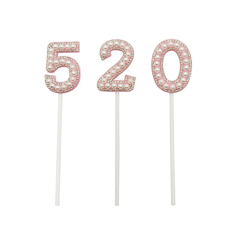 パールフエムのケーキの装饰のプラグイン母の日ママの诞生日お花のケーキの装饰の挿し看板ラブ520|undefined