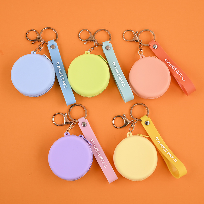 New Creative Silicone Round Solid Color Children's Change Storage Bag Children's Points Storage Bag Wrist Band Round Bag