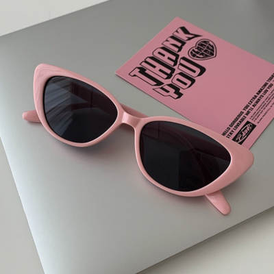 Pink cat's eye sunglasses women's brown summer high-grade new sunglasses men's sun protection net red retro fashion glasses