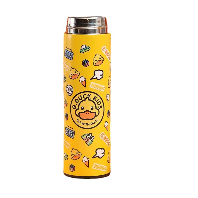 Hello little yellow duck children's intelligent thermos cup 304 stainless steel touch display temperature Cup temperature measurement business gifts