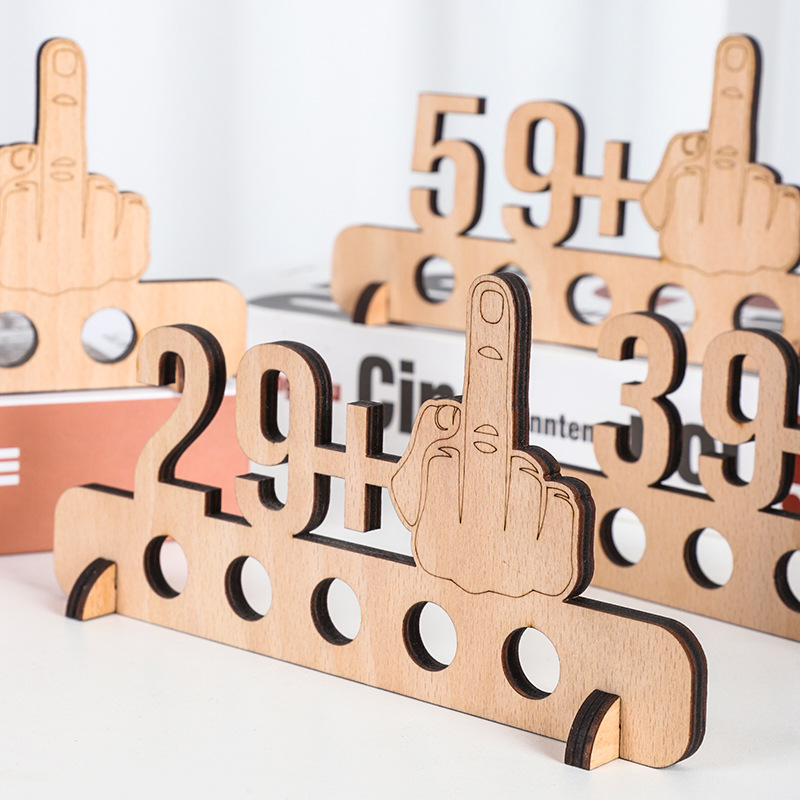 Cross-border in stock Beech Birthday Money Gift Wood personalized Birthday Gift wooden wallet decoration
